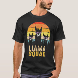Llama Squad Sunglass Cool Llamas Retro Vintage Alp T-Shirt