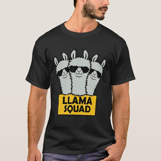 Llama Squad Team Design T-Shirt (Front)