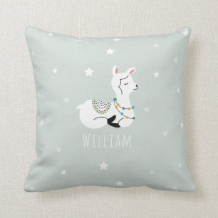 Llama Stars Blue Boy Nursery Cushion