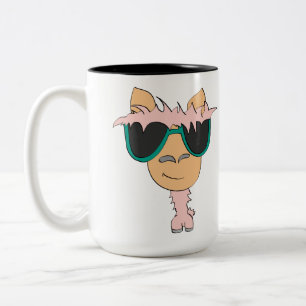 Llama Stay In Bed Two-Tone Coffee Mug