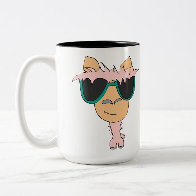 Llama Stay In Bed Two-Tone Coffee Mug (Left)