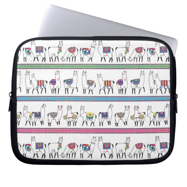 Llama Stripe Pattern Laptop Sleeve (Front)