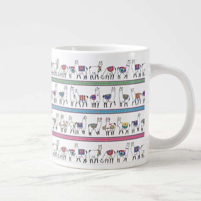 Llama Stripe Pattern Large Coffee Mug (Right)