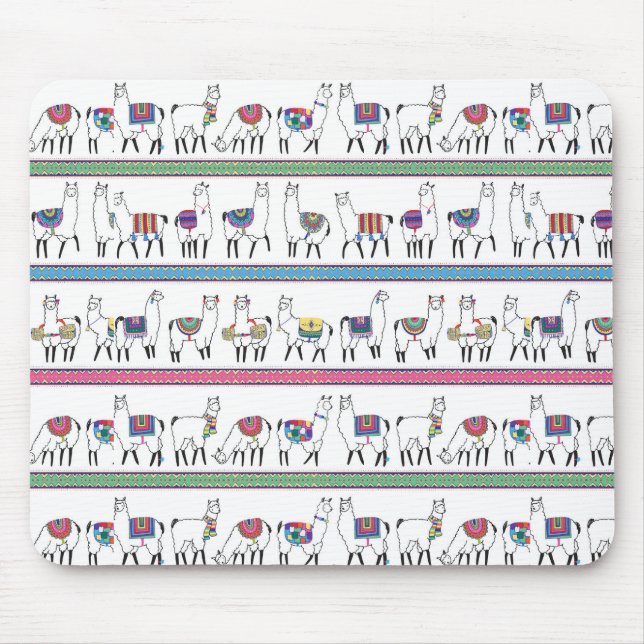 Llama Stripe Pattern Mouse Mat (Front)
