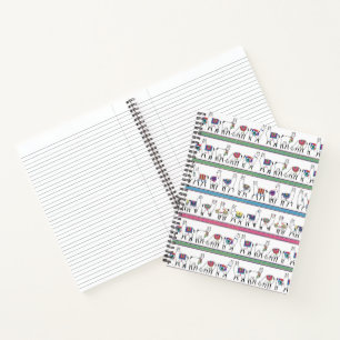 Llama Stripe Pattern Notebook