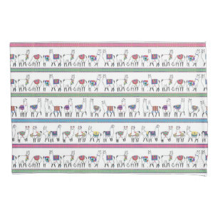 Llama Stripe Pattern Pillowcase