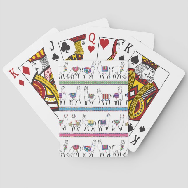 Llama Stripe Pattern Playing Cards (Back)