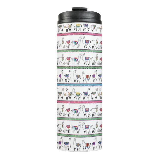 Llama Stripe Pattern Thermal Tumbler (Front)