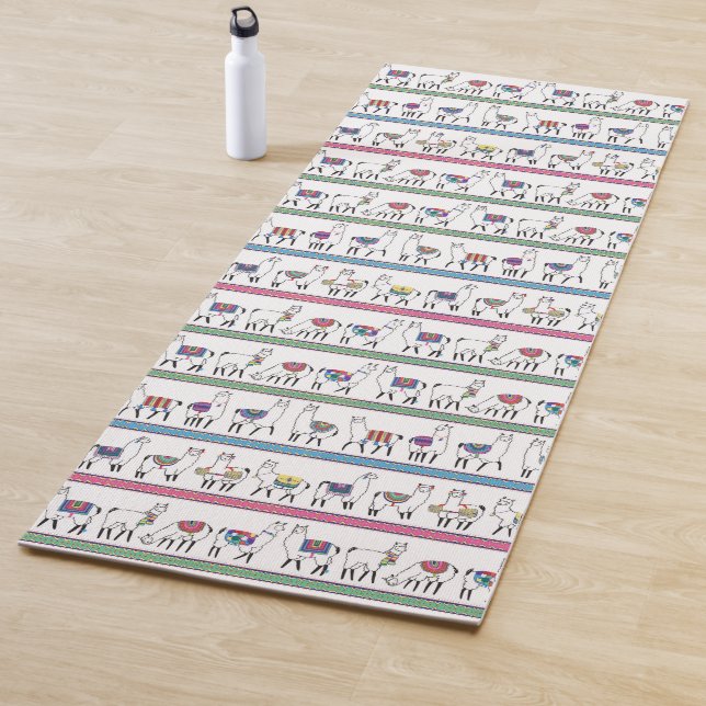 Llama Stripe Pattern Yoga Mat (In Situ)