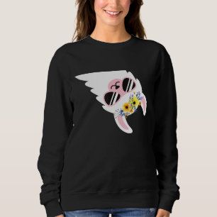 Llama Sunglasses Flowers Headband Llama Lover Sweatshirt