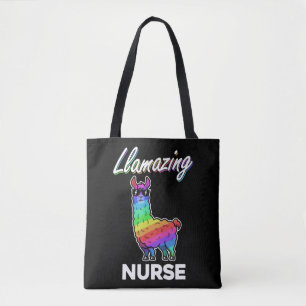 Llama T Shirt Llamazing Nurse Medical Rainbow Cool Tote Bag