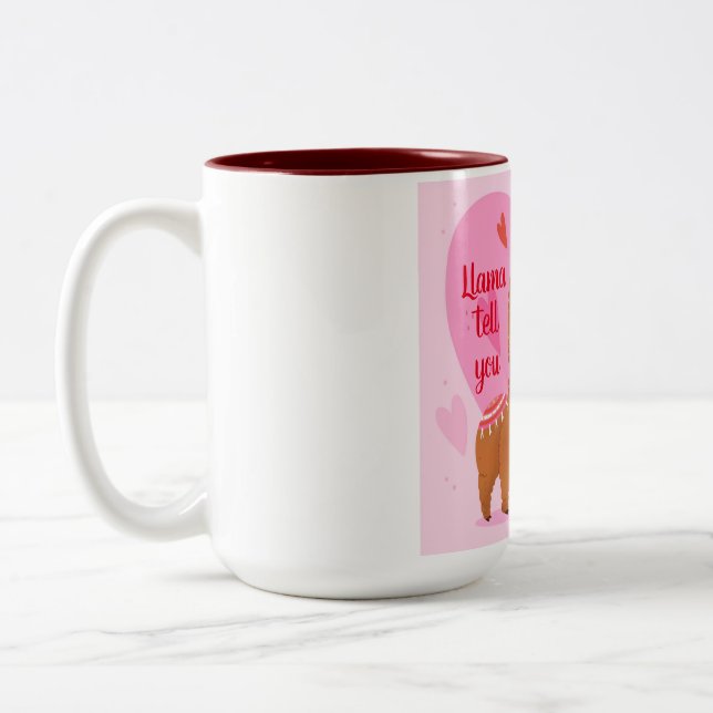 Llama Tell you Two-Tone Coffee Mug (Left)