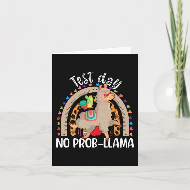 Llama Test Day May 2024 No Prob-llama Llama Teache Card (Front)