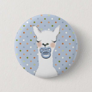 Llama-themed Baby Shower 6 Cm Round Badge
