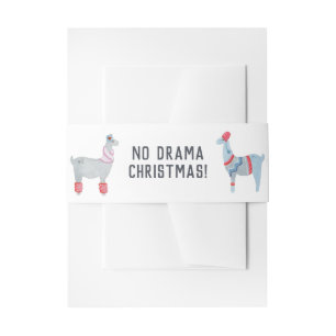 Llama themed Christmas Invitation Belly Band