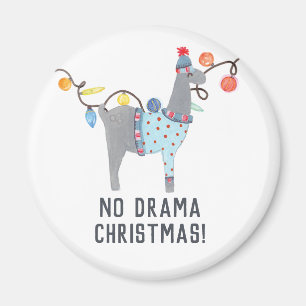 Llama themed Christmas Magnet