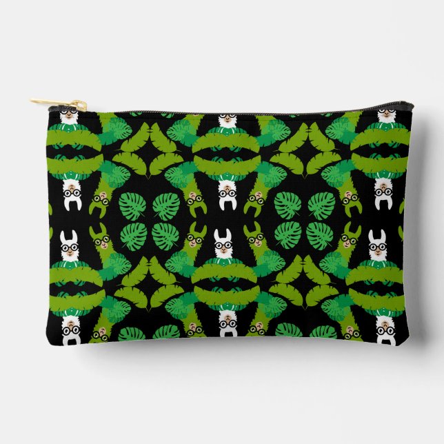 Llama Themed Print Accessory Pouch (Front)