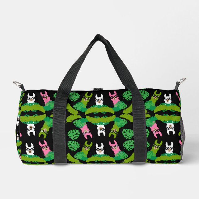 Llama Themed Print Duffle Bag (Front)
