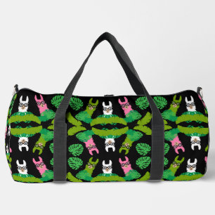 Llama Themed Print Duffle Bag