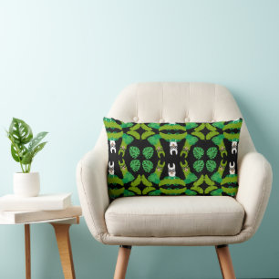 Llama Themed Print Lumbar Cushion