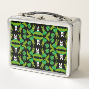 Llama Themed Print Metal Lunch Box