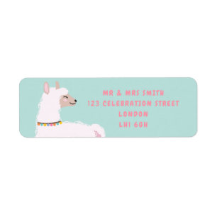 llama themed return address label