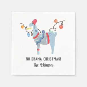 Llama themed Ugly Sweater Christmas Party Napkin