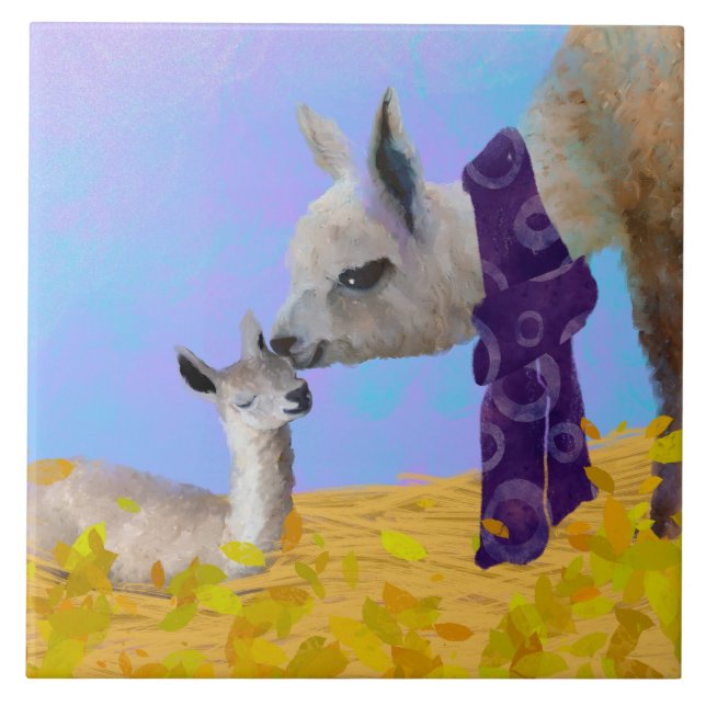 Llama Tile/Trivet (6 inch square) Tile (Front)