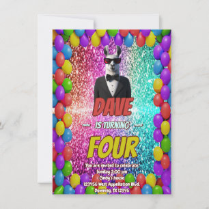 Llama Tuxedo Cool party birthday invite