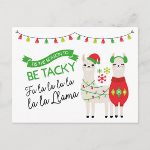Llama Ugly Sweater Christmas Postcard