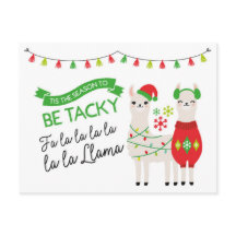 Llama Ugly Sweater Christmas Postcard