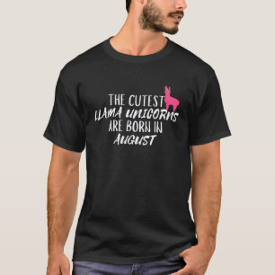 Llama Unicorn August Birthday Trendy T-Shirt