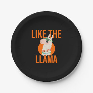 Llama Unicorn Lama animal trends saying gift Paper Plate