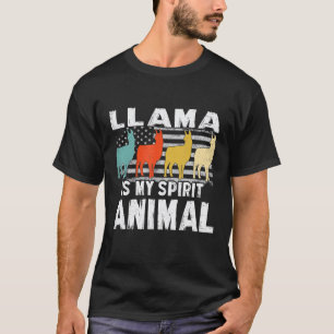 Llama Vintage American Flag Spirit Animal T-Shirt