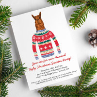 Llama Wearing Funny Ugly Christmas Nordic Sweater