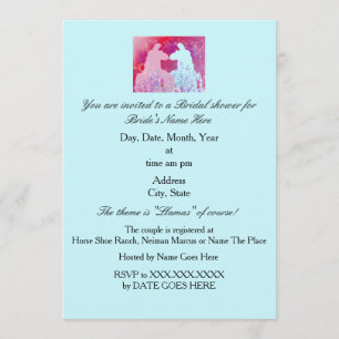 Llama Wedding Bridal Shower Invitation