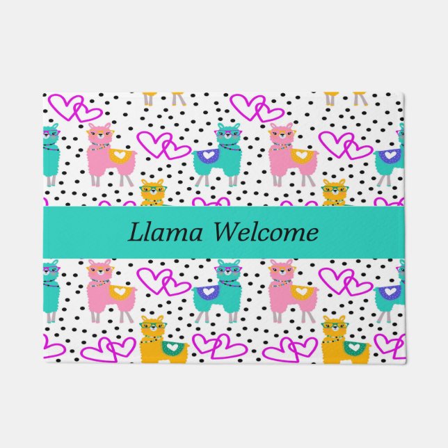 Llama Welcome Doormat (Front)