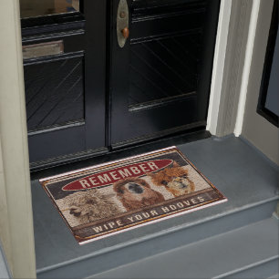 LLama Wipe Your Hooves Retro Doormat