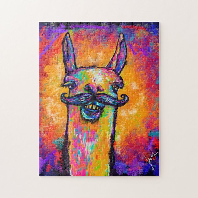 Llama with a Moustache - Art Puzzle 11x14 (Vertical)