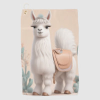 Llama with Saddle in the Desert