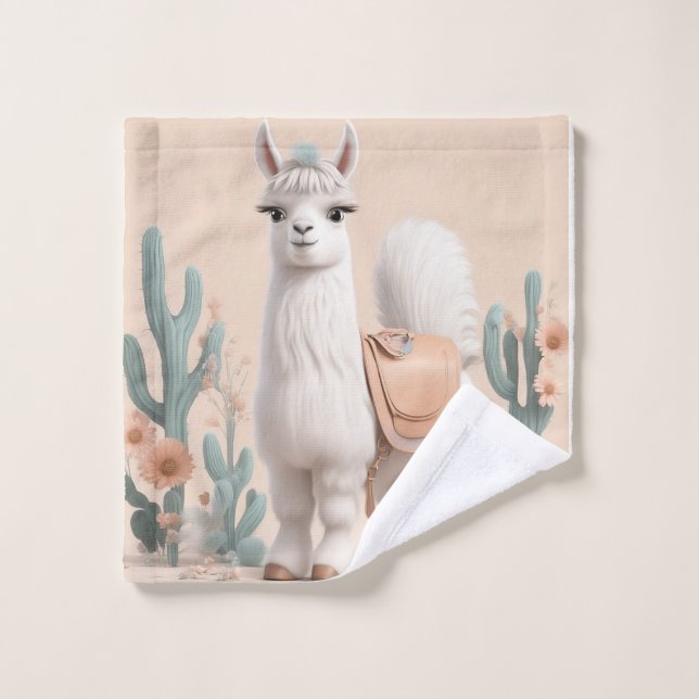 Llama with Saddle in the Desert Wash Cloth (Wash Cloth)