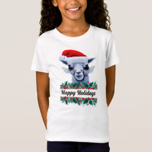 Llama With Santa Hat And Text T-Shirt