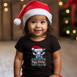 Llama With Santa Hat Toddler T-shirt
