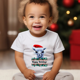 Llama With Santa Hat Toddler T-Shirt