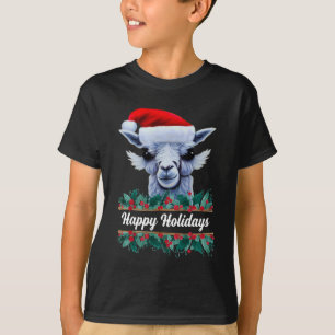Llama With Santa Hat With Text T-Shirt