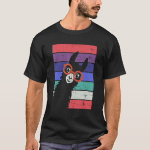 Llama With Sunglasses Retro Style Alpaca T-Shirt