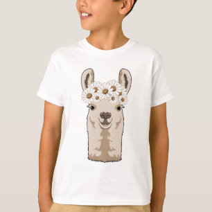 Llama with white Blossoms T-Shirt