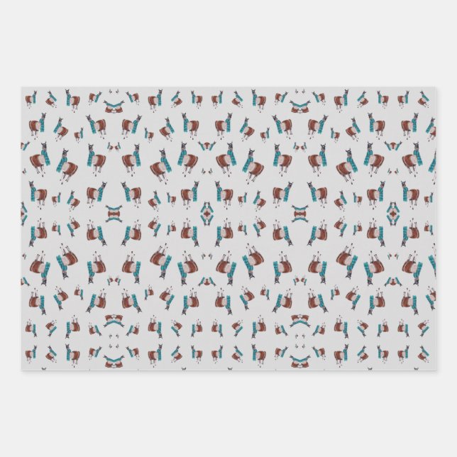 Llama Wrapping Paper Sheet (Front)