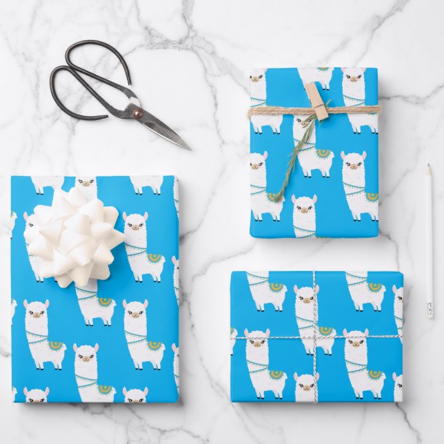 Llama Wrapping Paper Sheets (Front)