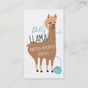 Llama yarn knitting crochet crafts business card